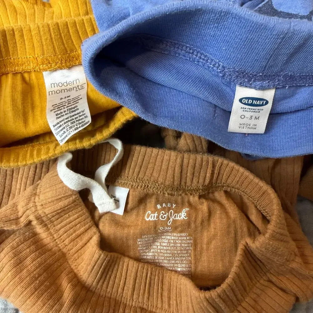 Lot 4 Pairs Baby Pants Leggings Boys 0-3 Months H&M 2-4 Months Mustard Brown